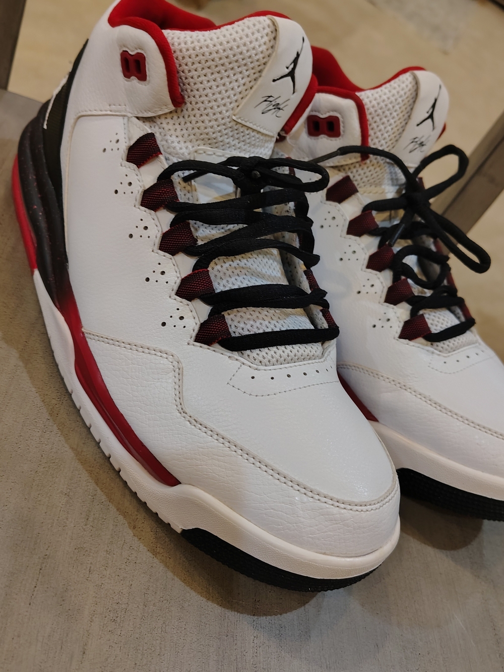 Jordan Men’s White, Red & Black Retro Sneakers